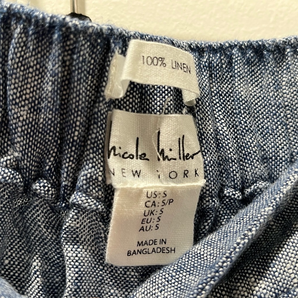 NICOLE MILLER COLORED DENIM PANTS…100% LINEN-SO COMFY🖤🫶 SIZE: S/P